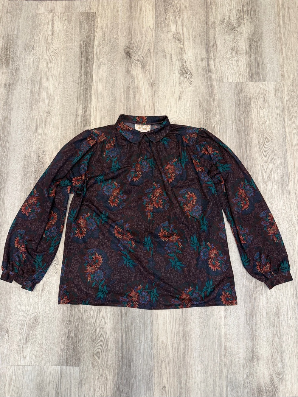 Vintage Center Stage Floral Peter Pan Collar Blouse Whimsigoth
